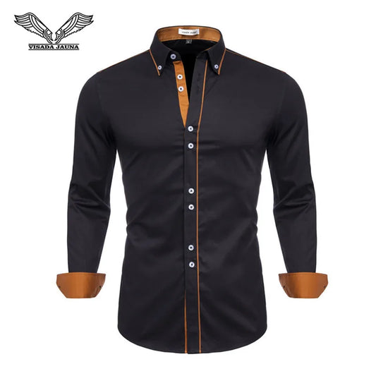 Mens Long Sleeve Shirt Dress Up Professional Shirt