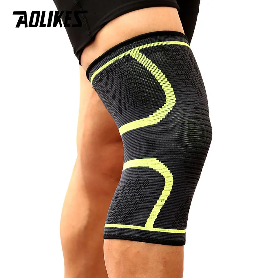 AOLIKES 1PCS Fitness Running Cycling Knee Support Braces Elastic Nylon Sport Compression Knee Pad Sleeve