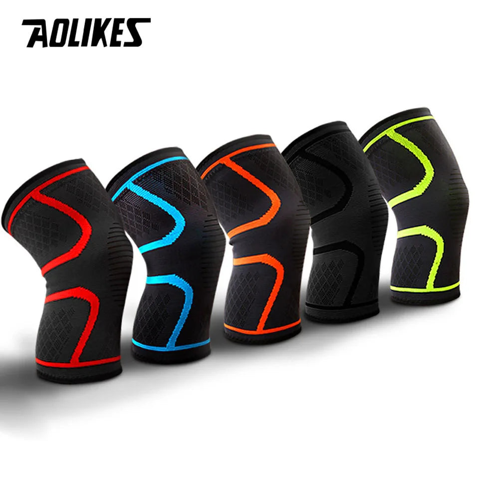 AOLIKES 1PCS Fitness Running Cycling Knee Support Braces Elastic Nylon Sport Compression Knee Pad Sleeve