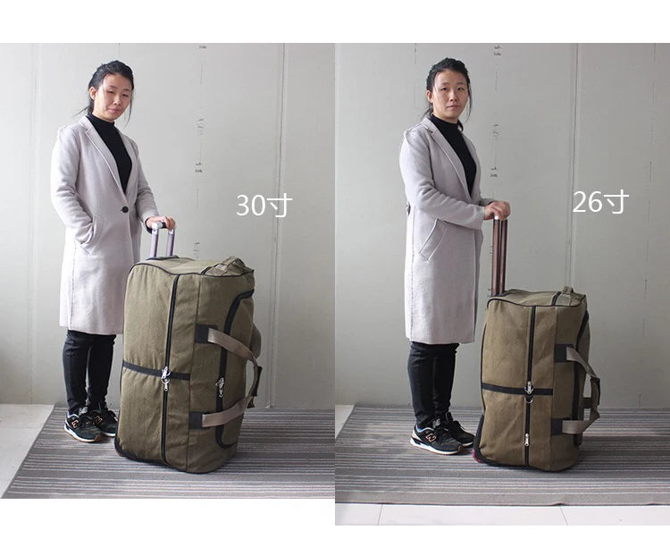 International super large canvas luggage bag