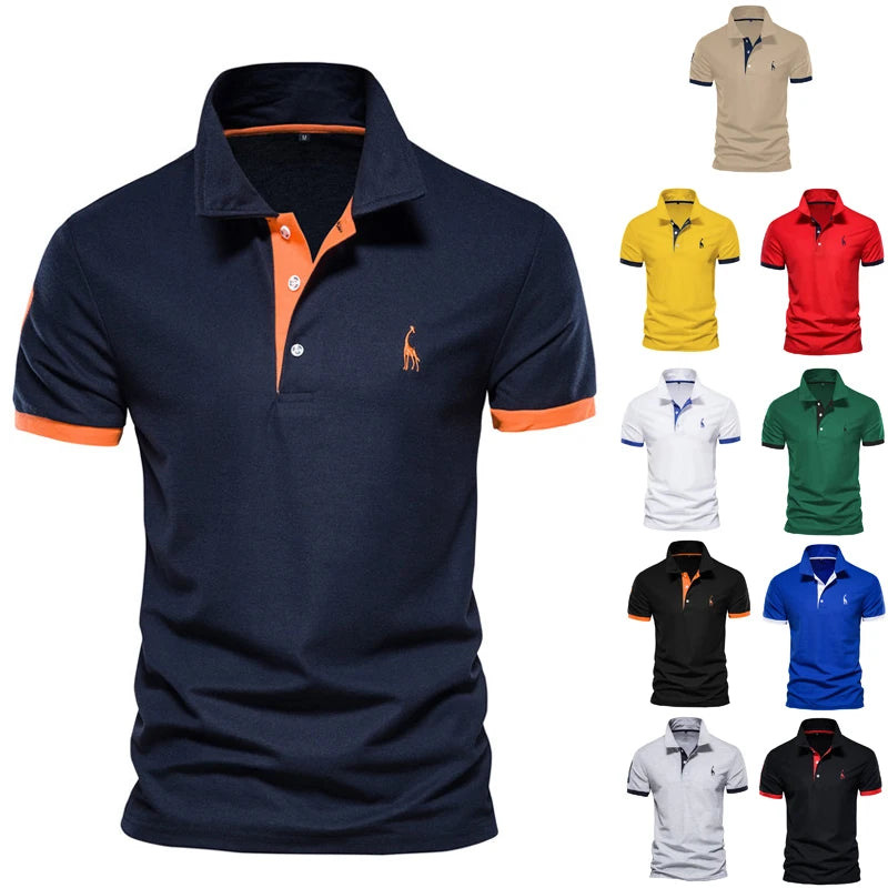 Solid Color Summer Short-sleeved Men's Polo Shirt