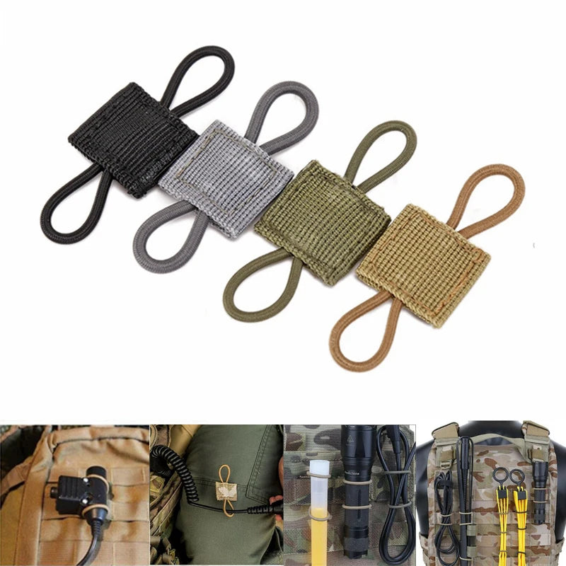 2pcs Tactical Molle System Backpack Buckle PTT Fixed Strap