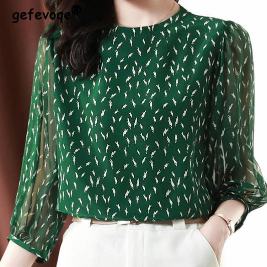 Printed Chiffon Summer Blouse