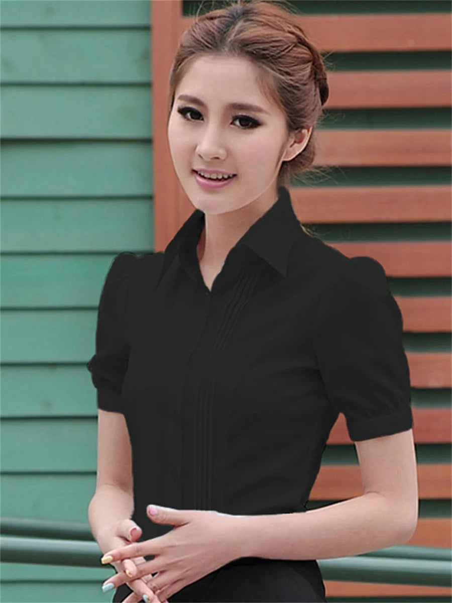 Summer/Spring Casual Short Sleeve Office Blouse