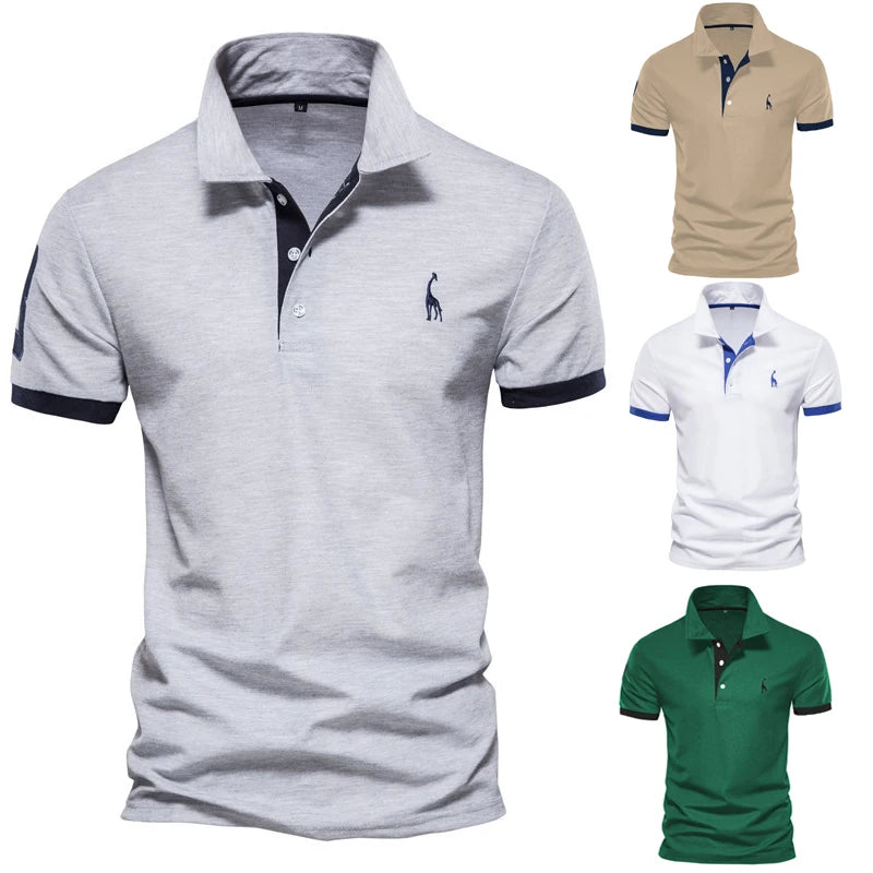 Solid Color Summer Short-sleeved Men's Polo Shirt