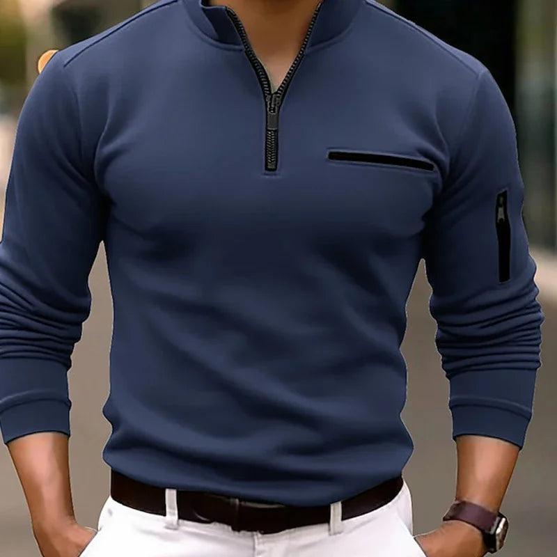 Men’s Zipper Design Polo Shirts