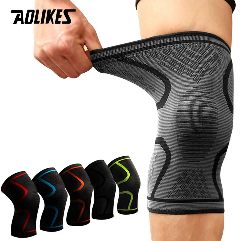 AOLIKES 1PCS Fitness Running Cycling Knee Support Braces Elastic Nylon Sport Compression Knee Pad Sleeve