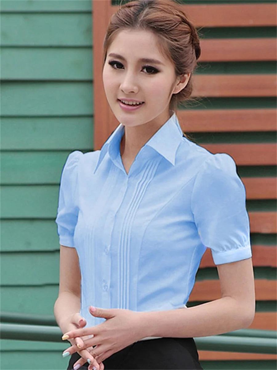 Summer/Spring Casual Short Sleeve Office Blouse