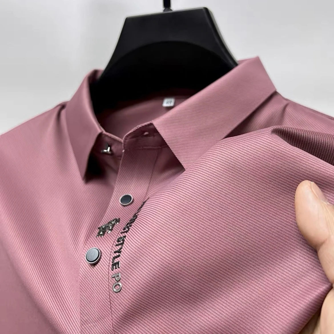 Ice Silk Embroidered Polo Shirt