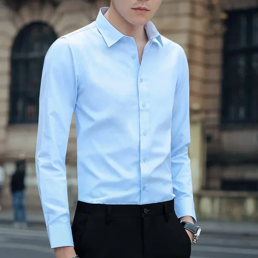 Men's Long-sleeved Trend Business Slim Fit Office Shirts